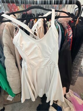 White Strappy Mini Dress with Crisscross Back
